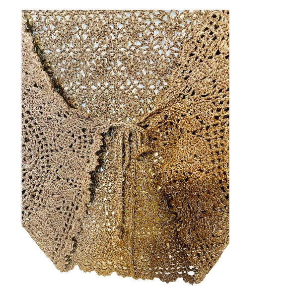 - KENZIE - front tie metallic shrug. - Picture 5 of 10